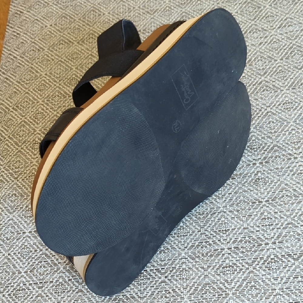 Womens Black Platform Slingback Sandals - Picture 6 of 7